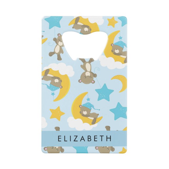 Pattern Of Bears, Teddy Bears, Stars, Your Name (Front)