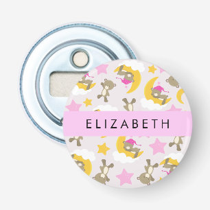 Pattern Of Bears, Teddy Bears, Stars, Your Name Bottle Opener
