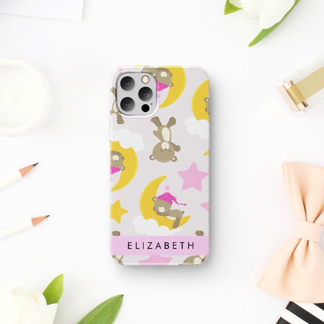 Pattern Of Bears, Teddy Bears, Stars, Your Name Case-Mate iPhone Case (Creator Uploaded)