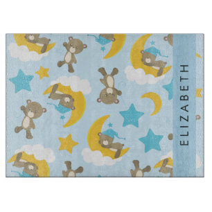 Pattern Of Bears, Teddy Bears, Stars, Your Name Cutting Board
