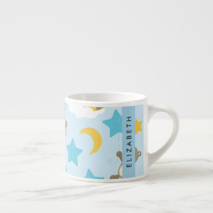 Pattern Of Bears, Teddy Bears, Stars, Your Name Espresso Cup