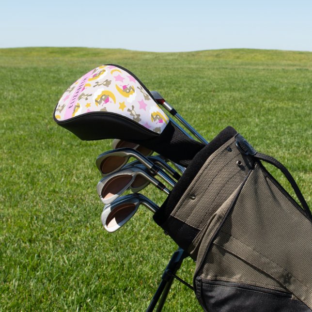 Pattern Of Bears, Teddy Bears, Stars, Your Name Golf Head Cover (In Situ)