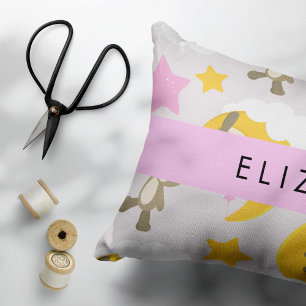 Pattern Of Bears, Teddy Bears, Stars, Your Name Pillowcase