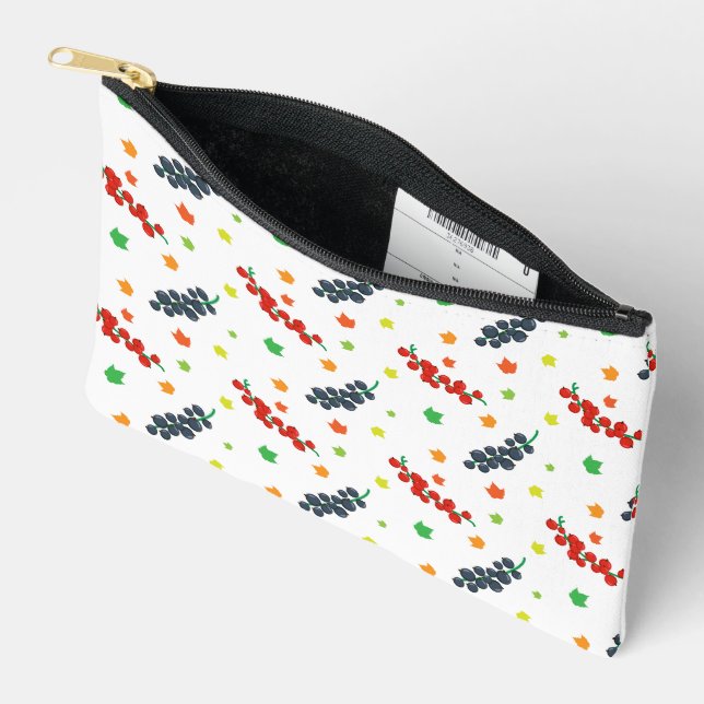 Pattern Of Berries, Redberry, Blueberry, Fruit Accessory Pouch (Open)