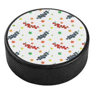 Pattern Of Berries, Redberry, Blueberry, Fruit Hockey Puck