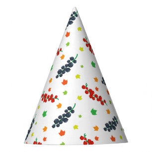 Pattern Of Berries, Redberry, Blueberry, Fruit Party Hat