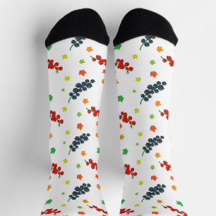 Pattern Of Berries, Redberry, Blueberry, Fruit Socks