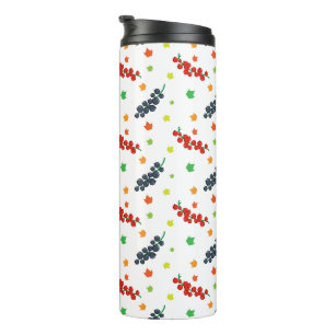 Pattern Of Berries, Redberry, Blueberry, Fruit Thermal Tumbler