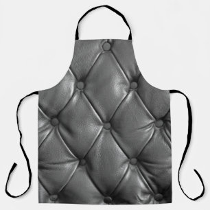 pattern of black genuine leather texture using as  apron