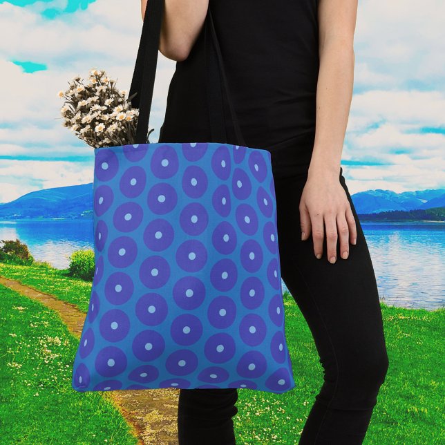 Pattern of Blue Discs on a large Shoulder Bag (Creator Uploaded)