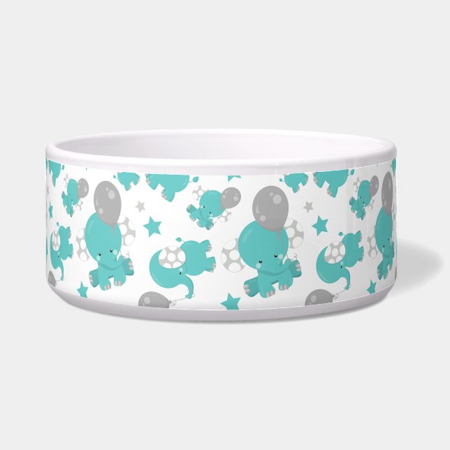 Pattern Of Blue Elephants, Cute Elephants, Stars (Front)