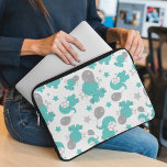 Pattern Of Blue Elephants, Cute Elephants, Stars Laptop Sleeve<br><div class="desc">Cute,  fun and adorable pattern with blue elephants,  balloons and stars. Modern and trendy gift,  perfect for the elephant lover in your life.</div>