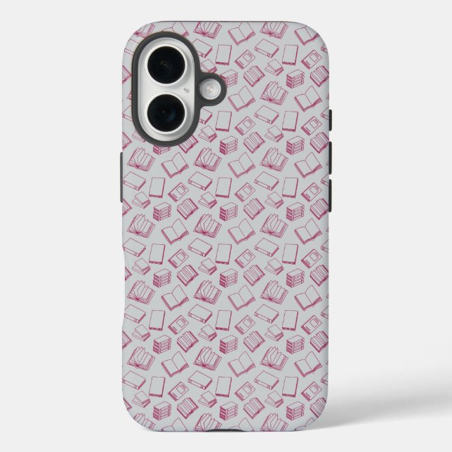 Pattern of Books in Dark Red Case-Mate iPhone Case (Back)