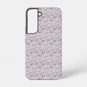 Pattern of Books in Dark Red Samsung Galaxy Case