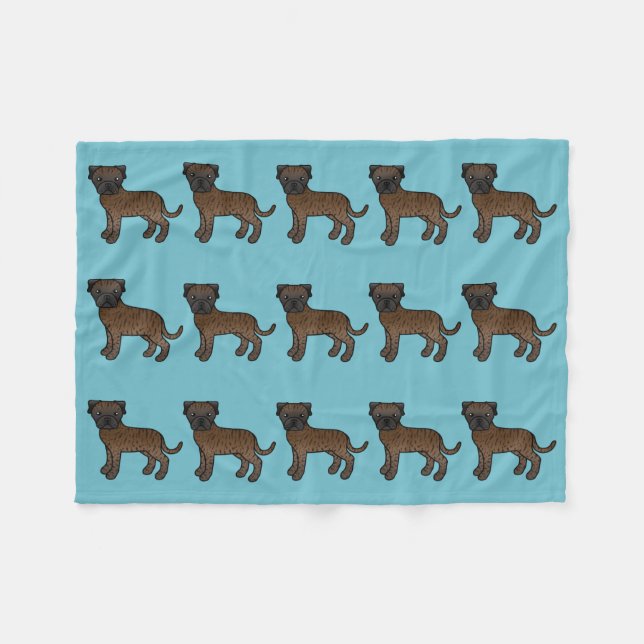 Pattern Of Brindle Bullmastiff Dogs Fleece Blanket (Front (Horizontal))