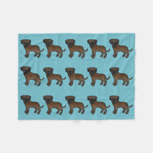Pattern Of Brindle English Mastiff Breed Dogs Fleece Blanket
