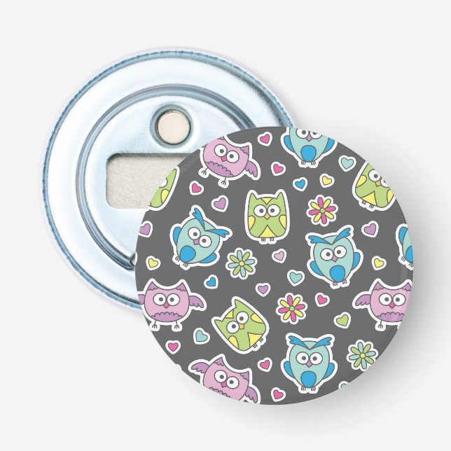 pattern of cartoon owls bottle opener (Front)