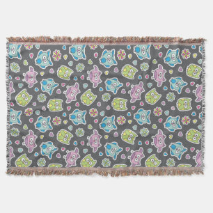 pattern of cartoon owls throw blanket
