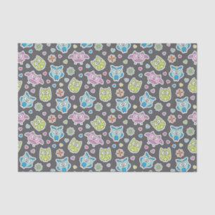 pattern of cartoon owls tissue paper