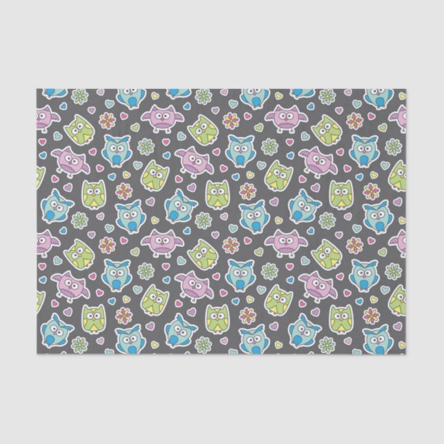 pattern of cartoon owls tissue paper (Front)
