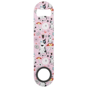 pattern of cats and flowers