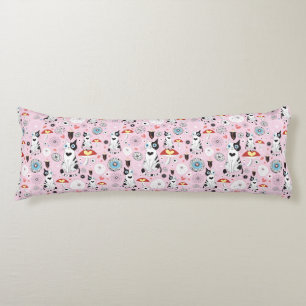 pattern of cats and flowers body cushion