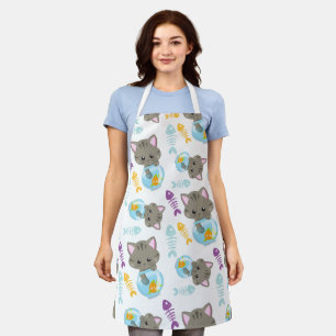Pattern Of Cats, Cute Cats, Kittens, Fish Apron