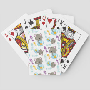 Pattern Of Cats, Cute Cats, Kittens, Fish Playing Cards