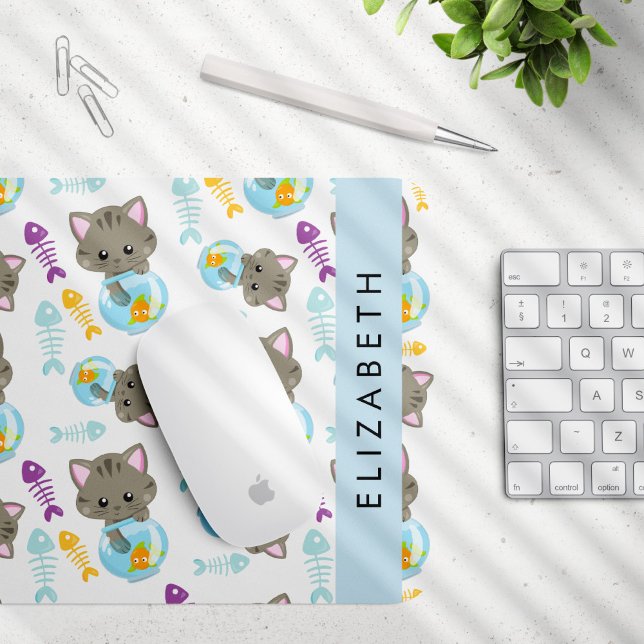 Pattern Of Cats, Cute Cats, Kittens, Your Name Mouse Mat (Creator Uploaded)