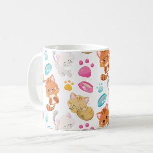 Pattern Of Cats, Cute Cats, Kitty, Kittens, Paws Coffee Mug