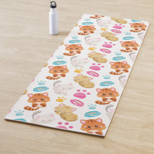 Pattern Of Cats, Cute Cats, Kitty, Kittens, Paws Yoga Mat