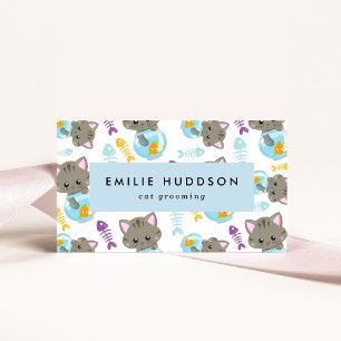 Pattern Of Cats, Pet Shop, Cat Sitter, Cat Groomer Business Card