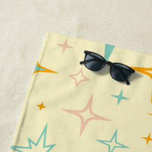 Pattern of colorful retro stars beach towel