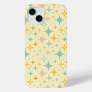 Pattern of colorful retro stars iPhone 15 mini case