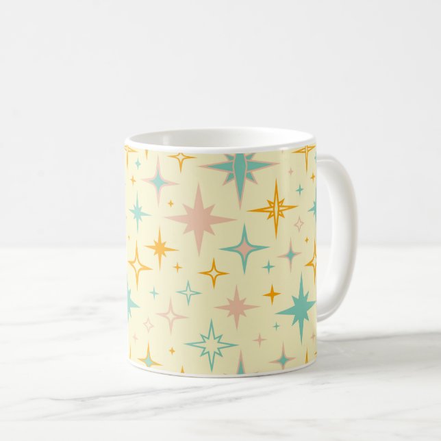 Pattern of colorful retro stars coffee mug (Front Right)