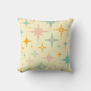Pattern of colourful retro stars cushion