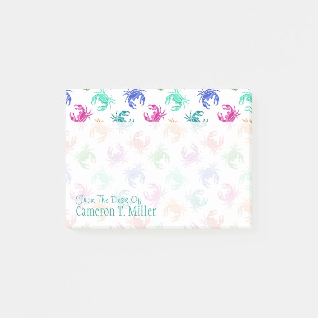 Pattern Of Crabs | Add Your Name Post-it Notes (Front)