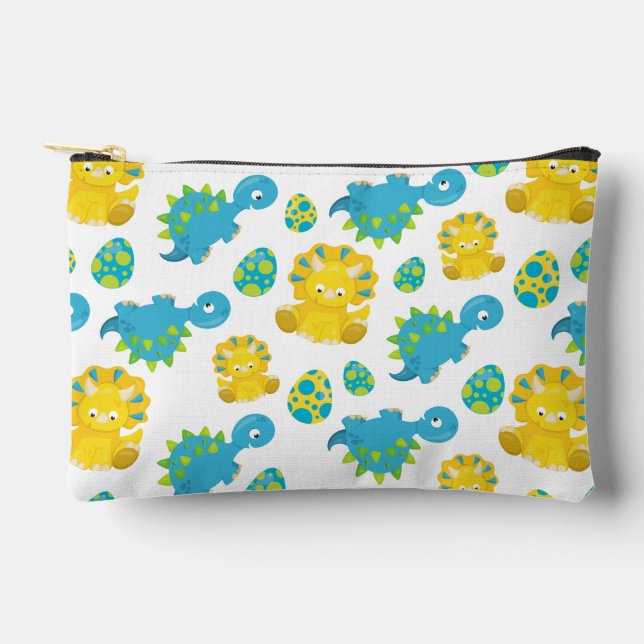 Pattern Of Dinosaurs, Cute Dinosaurs, Baby Dino Accessory Pouch (Front)