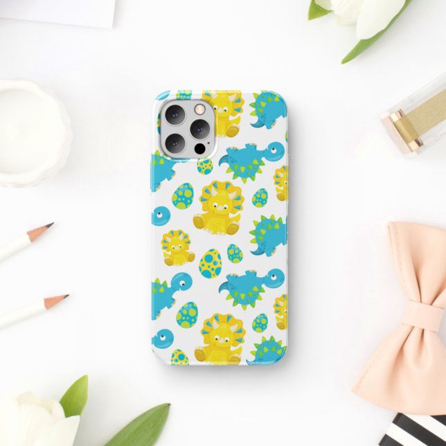 Pattern Of Dinosaurs, Cute Dinosaurs, Baby Dino Case-Mate iPhone Case (Creator Uploaded)