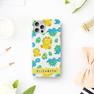 Pattern Of Dinosaurs, Cute Dinosaurs, Your Name iPhone 16 Case