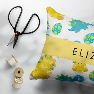 Pattern Of Dinosaurs, Cute Dinosaurs, Your Name Pillowcase