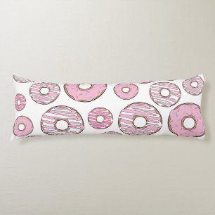 Pattern Of Donuts, Pink Donuts, Sprinkles  Body Cushion