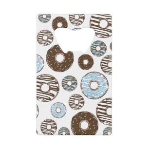 Pattern Of Doughnuts, Blue Doughnuts, Brown Doughn