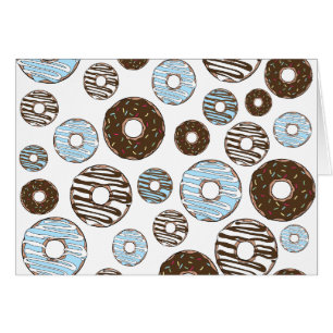 Pattern Of Doughnuts, Blue Doughnuts, Brown Doughn