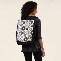 Pattern Of Doughnuts, Blue Doughnuts, Brown Doughn