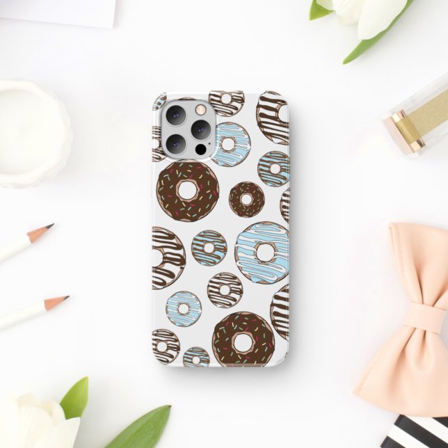 Pattern Of Doughnuts, Blue Doughnuts, Brown Doughn Case-Mate iPhone Case (Creator Uploaded)