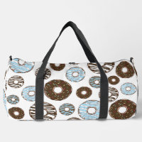 Pattern Of Doughnuts, Blue Doughnuts, Brown Doughn