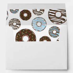 Pattern Of Doughnuts, Blue Doughnuts, Brown Doughn Envelope