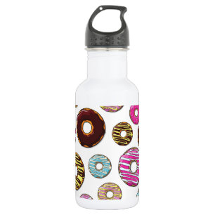 Pattern Of Doughnuts, Colourful Doughnuts, Sprinkl 532 Ml Water Bottle