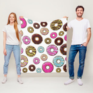 Pattern Of Doughnuts, Colourful Doughnuts, Sprinkl Fleece Blanket